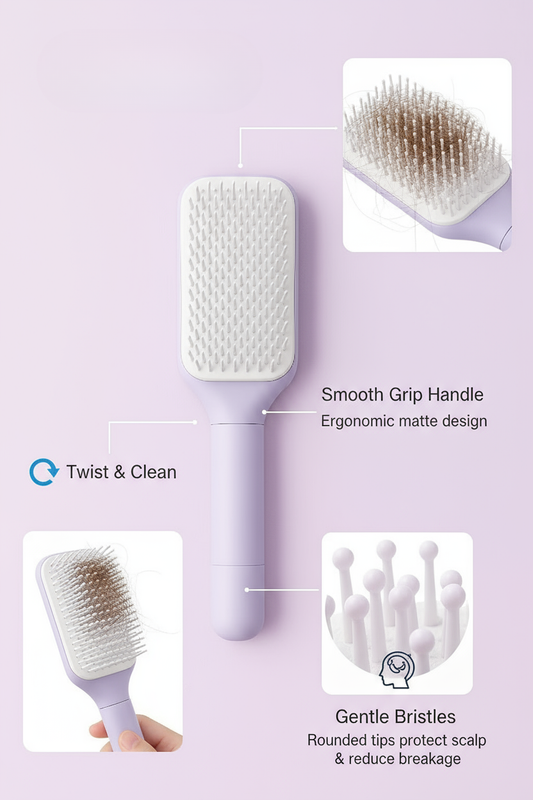 Fressiaglam Retractable Hair Brush Twist to Clean